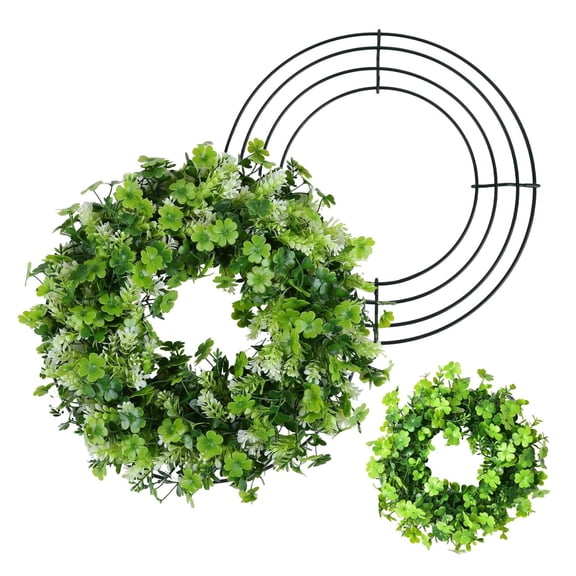 Lyxbone 2 Pack Wire Wreath Frame 3D Round Metal Ring for DIY Floral Craft Decor