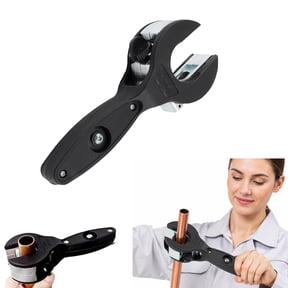 Lyxbone 2-in-1 Adjustable Ratcheting Tubing Cutter, 5/16" to 1-1/8" Pipe Cutting Tool, Heavy Duty Steel Blade Tube Slicer for PVC, Copper and Soft Metal Pipes, Professional HVAC Repair Hand Tool