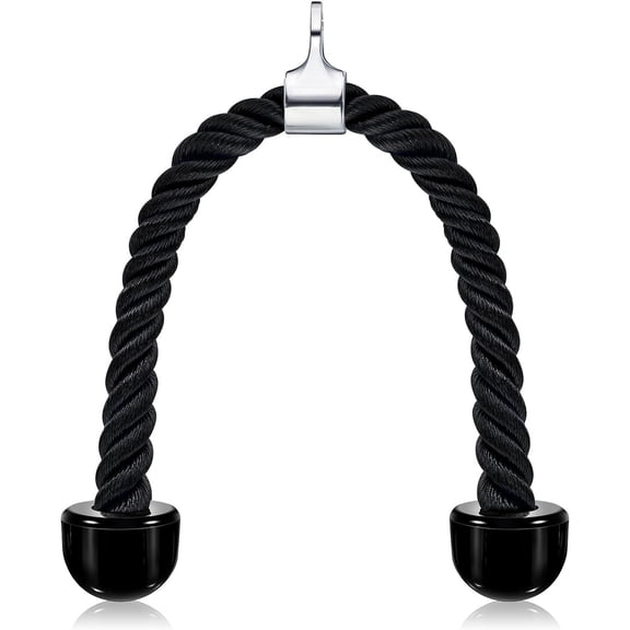Lyxbone 27" Tricep Rope Cable Attachment Heavy Duty Nylon Gym Pulldown Handle
