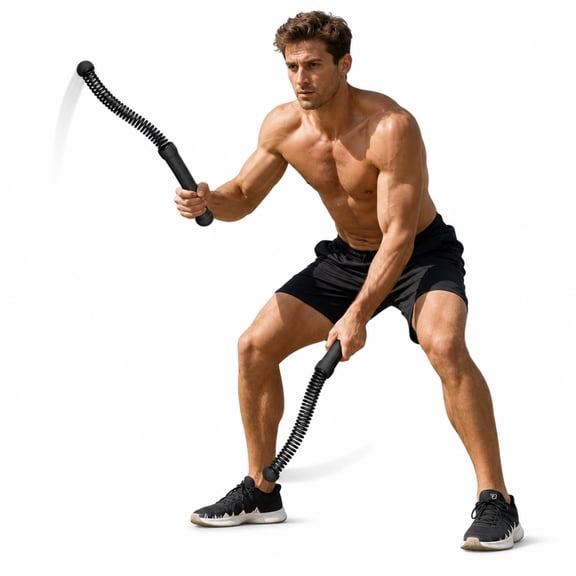 Lyxbone 2nd Gen Ropeless Battle Ropes, Integrated Spring Cordless Workout Rope No Screws Design, 1.65lbs Weighted Exercise Gear, Portable Full Body HIIT Training Equipment for Home Gym Men Women