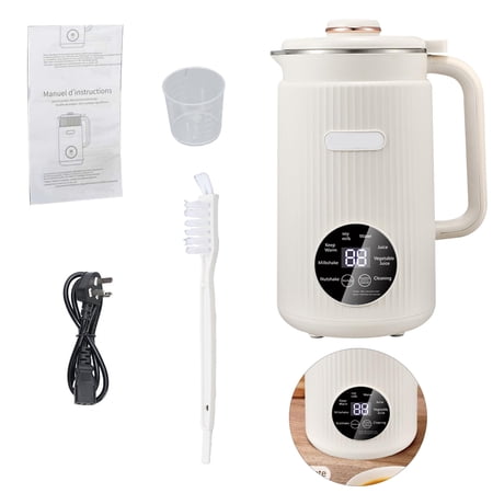 Lyxbone 8-in-1 Nut Milk Maker Soy Milk Machine, Programmable Blender with Digital Touch Screen, 12 Stainless Steel Blades Auto Cleaning 8H Keep Warm Kitchen Appliance White