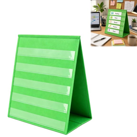 Lyxbone Double Sided Tabletop Pocket Chart Stand Portable Foldable for Classroom Home