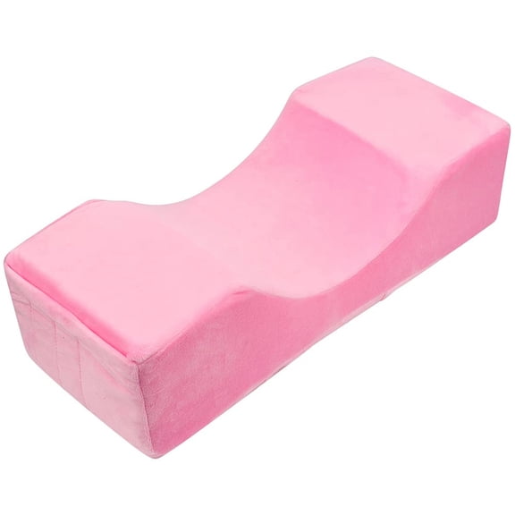 Lyxbone Velvet Lash Pillow Memory Foam Neck Support with Pockets for Eyelash Extension Pink