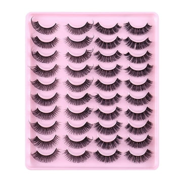 Lyzmus Reduced Eyelashes Natural Synthetic Volume False Eyelashes Pack Of 20 Pairs Thick Eyelashes Natural Curling