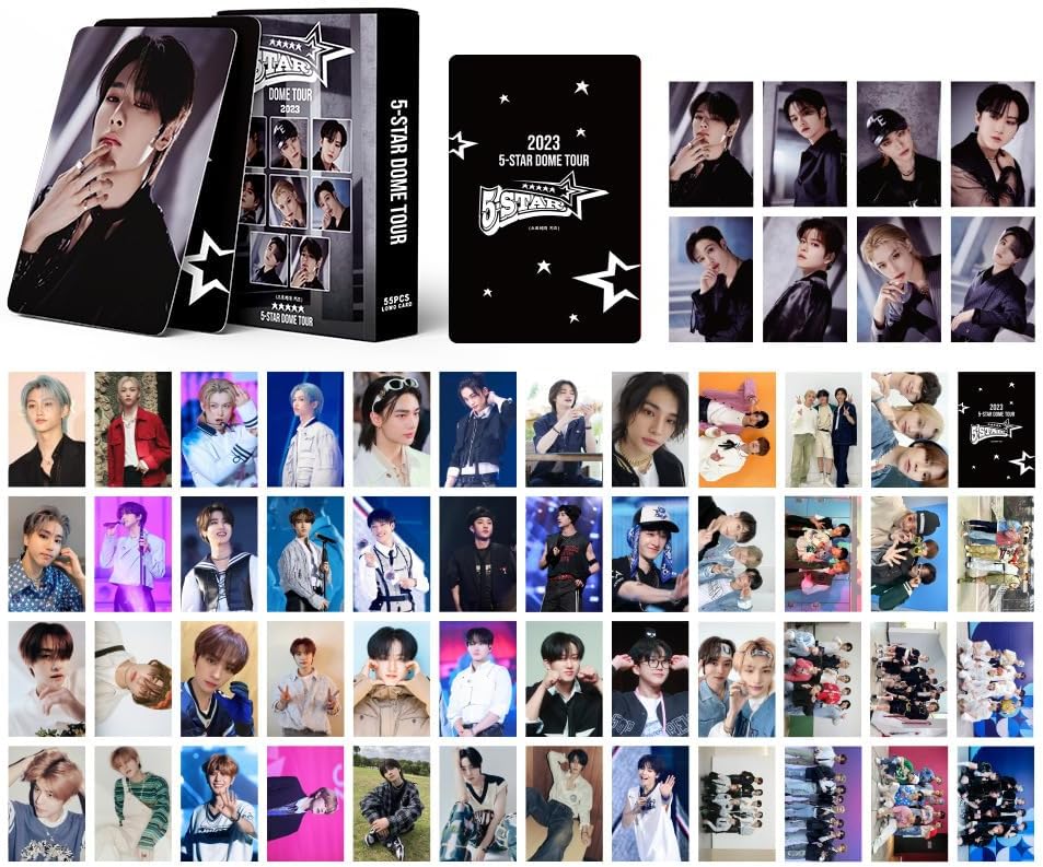 LzStop 55pcs Stray Kids Lomo Cards Stray Kids 5-Star Dome Tour 2023 New Album Stray Kids Postcards Gift for Fans