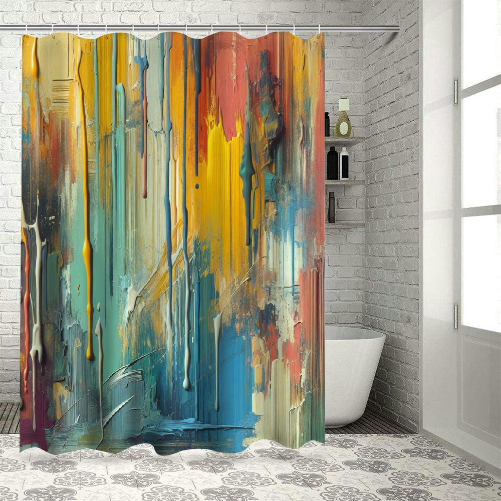 Lzatpd Abstract Colorful Shower Curtains for Bathroom Watercolor ...