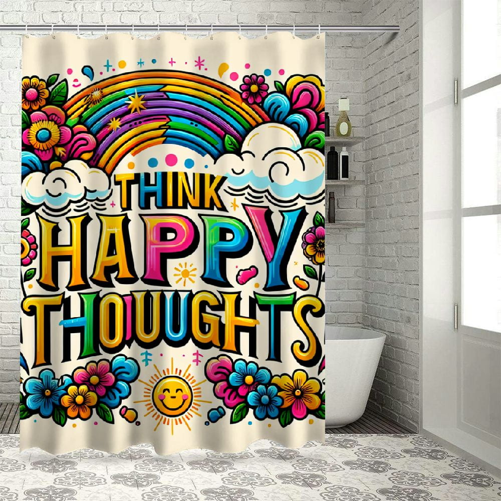 Lzatpd Kids Inspirational Quotes Shower Curtain Cute Colorful Cartoon