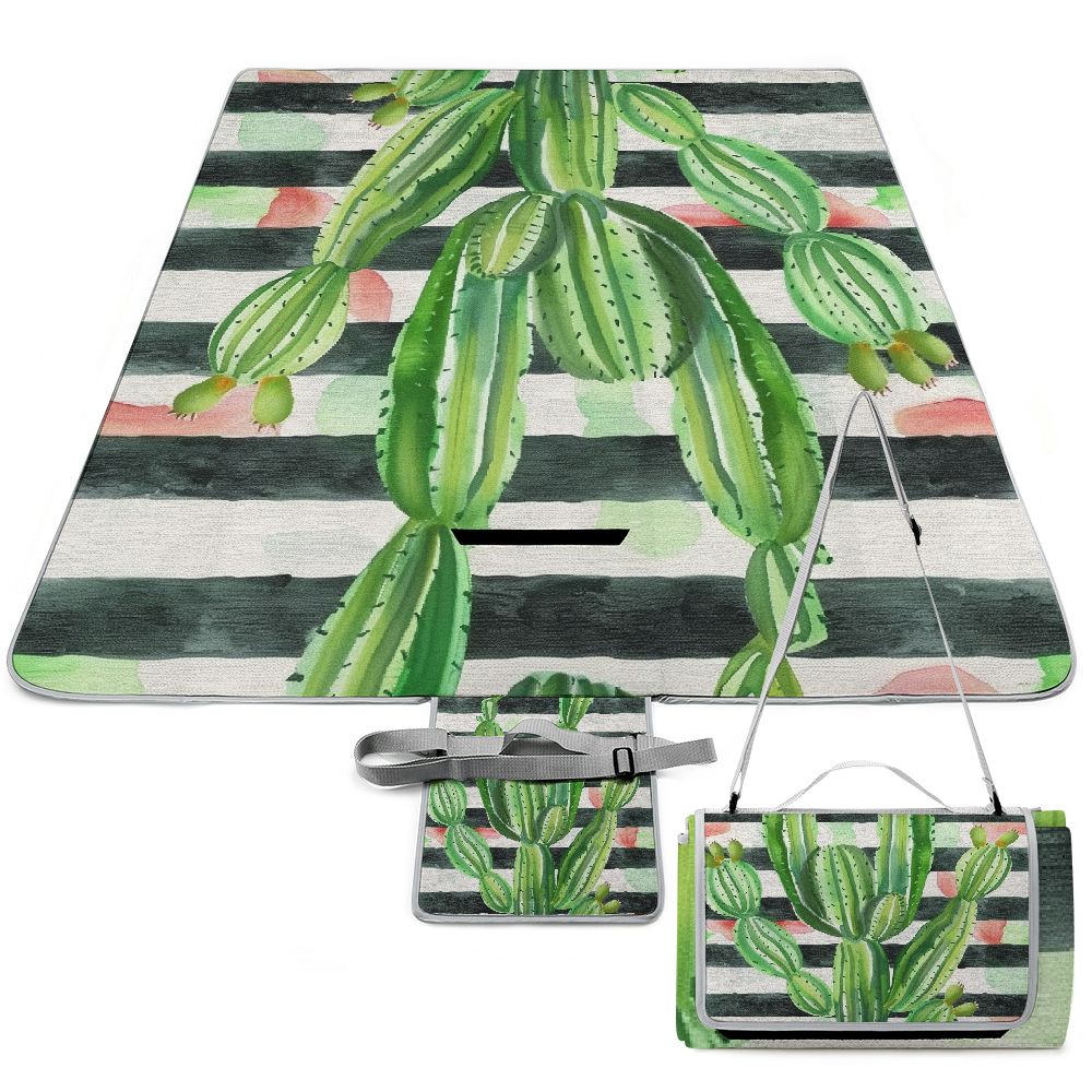 Lzatpd Picnic Blankets Extra Large Waterproof Outdoor Blanket Cactus