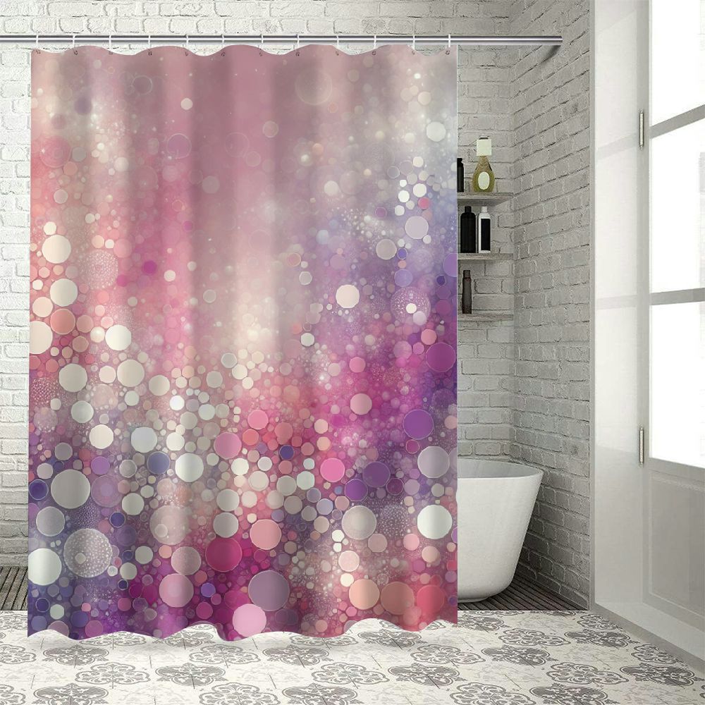 Lzatpd Pink Shower Curtain, Modern Themed Dreamy Color Spots with