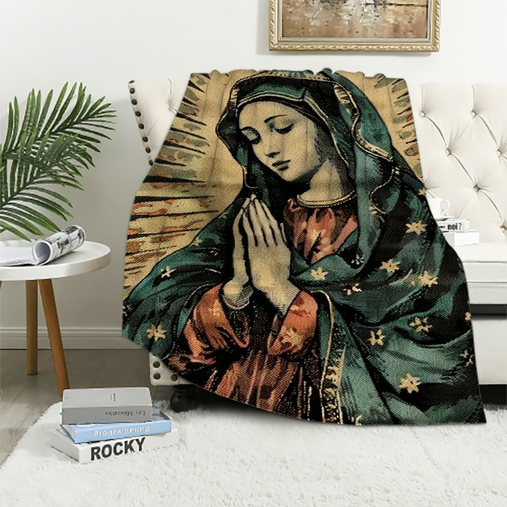 Decor More Virgin Mary 50 x 70 Oversized Plush Throw Blanket Reversible Machine Washable Walmart