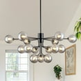 thumbnail image 1 of Lzawvm Sputnik Chandelier Modern Large Chandeliers 15-Lights Dining Room Light Fixture for Kitchen Island Living Room Bedroom Black Globe 39 inch, 1 of 11