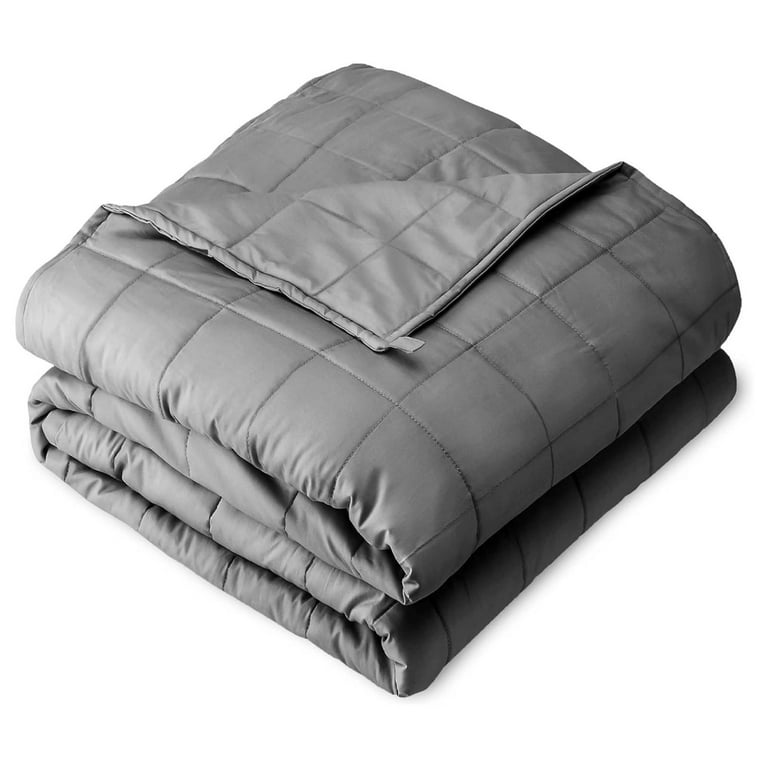 LzerLyh Weighted Blanket for Adults 25lb 80 x 87 All Natural 100 Cotton Premium Heavy Blanket Nontoxic Glass Beads Light Grey 80 x87