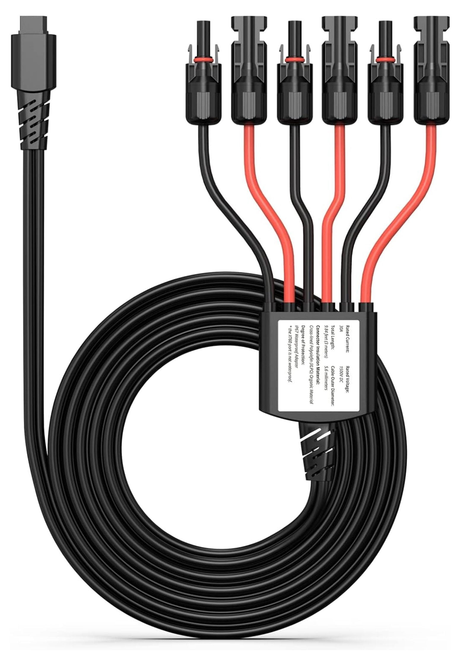 LzerLyh XT60 to MC-4 3-in-1 Connectors Y Branch Parallel Adapter Cable for Solarpowa 200 and Solarpowa400 Solar Panel, Fast CellPowa 2500 Power Station, IP67 Waterproof, 9.84ft