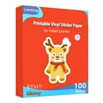 Lzerking Printable Vinyl Glossy Sticker Paper for Inkjet Printer 100