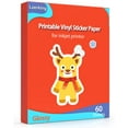 Lzerking Sticker Paper Printable Vinyl for Inkjet Printer, 60 Sheets