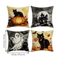 thumbnail image 1 of Lzobxe 4 Pack Halloween Pillowcases, Decorative Outdoor Cushion Cover, 45x45cm Ghost Pumpkin Throw Pillow Cover for Sofa Couch Home Party Decor, 1 of 7