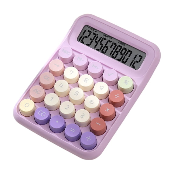Lzobxe Basic Calculator with 12 Digits and LCD Display, Electronic Calculator with Mechanical Buttons, Basic Standard Accounting Desktop Supplies