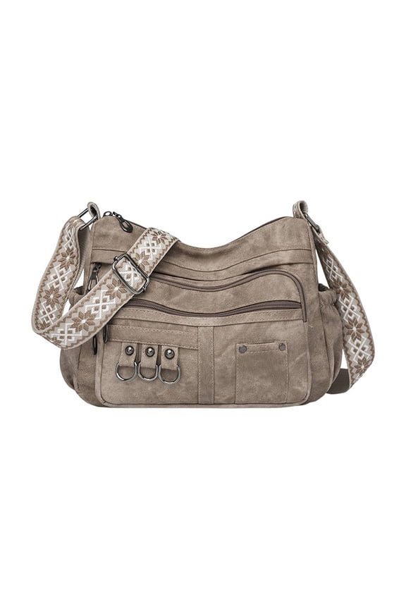 Crossbody Bags for Women, Travel Shoulder Bags for Men, Large Capacity PU Vintage Messenger Bag for 15inch Laptop, Phone, Wallet, Water