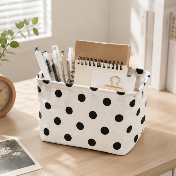 Lzobxe Cube Storage Organizer, Foldable Open-Top Basket Storage Bags, Fabric Boxes Optional Handles for Nightstands and Vanity Tables Bottles