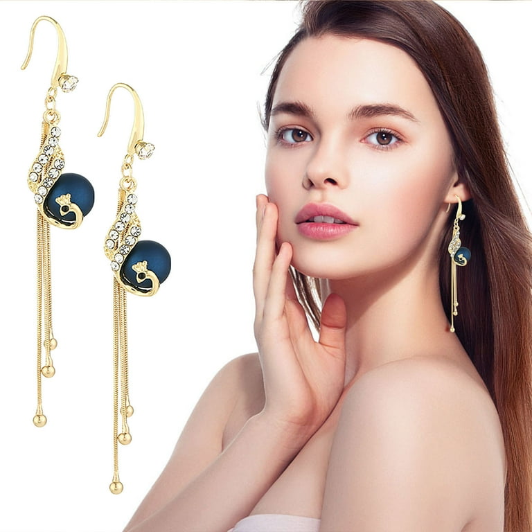 Vintage peacock earrings hotsell