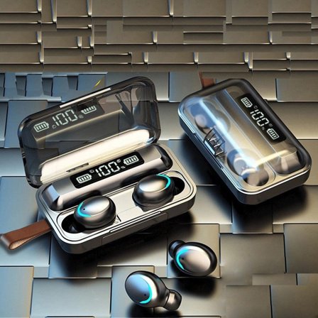 Lzobxe Earbuds Wireless Bluetooth Mlni Digital Display Control Wireless Bluetooth 5.0 Hi-Fi Earphones Earbuds IPX6