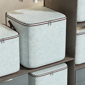 Lzobxe Fabric Cube Organizers and Storage with Zippers and Lids, Large Collapsible Stackable Storage Bags Dresser for Dorm Home, Office, Bedroom