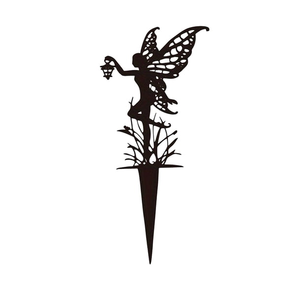Lzobxe Garden Stake Decors Metal Yard Decorations Outdoor, Iron Dragonfly and Butterfly Pattern Ornaments for Indoor Lawn Pathway Patio Flower Pot