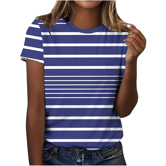 Lzobxe Going Out Tops for Women Casual Letter Print Pullover Short Sleeve T-Shirt,Sizes S-3XL
