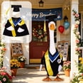 thumbnail image 1 of Lzobxe Graduation Porch Goose Clothes for 17"- 23" Geese, Yard Silly Duck Sculpture Clothes Set, Lawn Cement Goose Costume for Party Outdoor Decor, 1 of 8