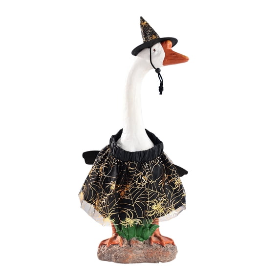 Lzobxe Halloween Porch Goose Clothes, Fall Pumpkin Garden Goose Costume for 23" High Cement or Plastic Geese, Thanksgiving Patio Yard Lawn Decoration