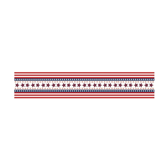 Lzobxe Independence Day Table Runner Flag Patterned Red White Blue Tablecloth, 4th Of July Rectangular Outdoor Table Decoration for Patriotic Celebrations