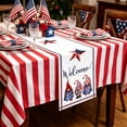 thumbnail image 1 of Lzobxe Independence Day Table Runner Red White Blue Flag Patterned Outdoor Tablecloth, 4th Of July Floral Tablecloths for Farmhouse Kitchen Patriotic Party, 1 of 8