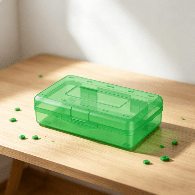 Lzobxe Large Capacity Clear Plastic Pencil Cases with Snap-tight Lid, Green