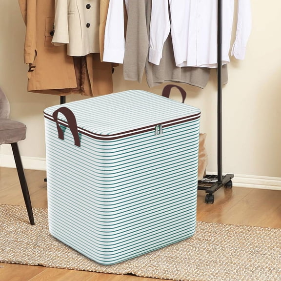 Lzobxe Large Capacity Cube Storage Organizer with Zippers, Lids and Handles, Fabric Foldable Clothes Storage Bins for Bed Sheets, Pillows and Toys