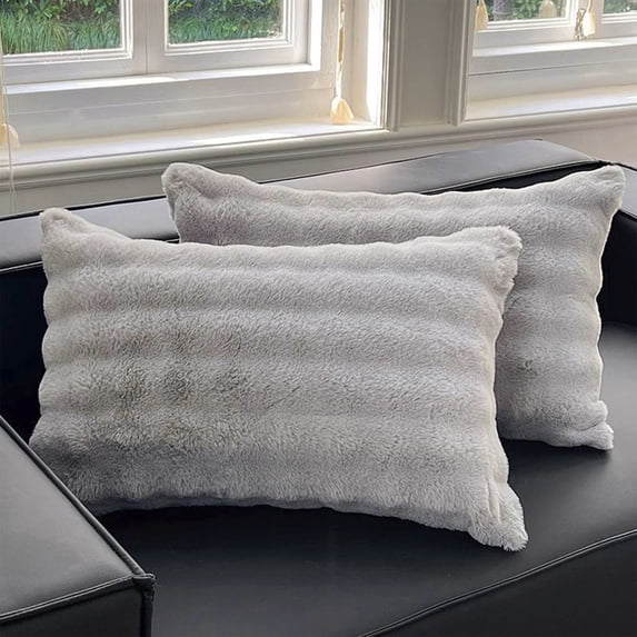 Lzobxe Luxury Soft Pillowcase, Cotton Wrinkle Resistant Plush Pillow Protector with Zipper Closure, Bedding for Bedroom, Living Room, Sofa, 50*30cm