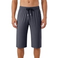 thumbnail image 1 of Lzobxe Mens Pants 3/4 Length Summer Casual Solid Color Drawstring Elastic Wide Leg Sweatpants with Pockets,Size L-5XL, 1 of 8