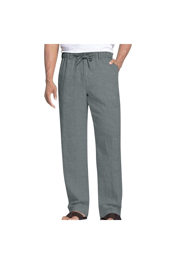 Mens Pants Pull on Stretch Drawstring Loose Casual,Size S-3XL
