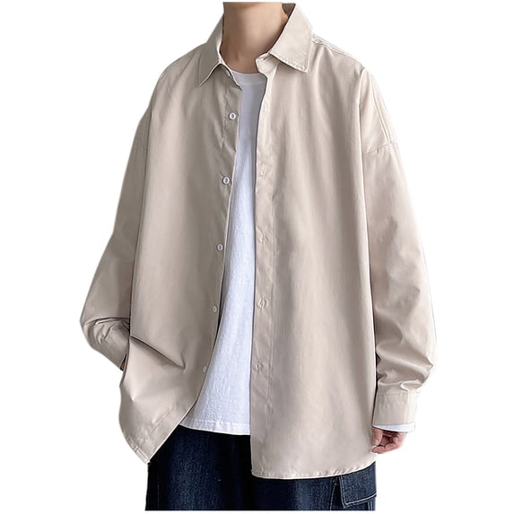 Lzobxe Mens Shirts Dress Long Sleeve Button down Casual Solid Formal Business Shirt,Size M-5XL