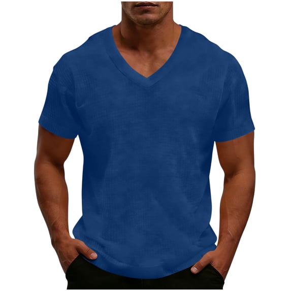 Lzobxe Mens T-Shirts Henley Short Sleeve V Neck Casual,Size S-5XL