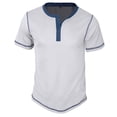 thumbnail image 1 of Lzobxe Mens T-Shirts Waffle Knit Contrast Color Henley Short Sleeve Casual Button Placket,Size S-3XL, 1 of 6