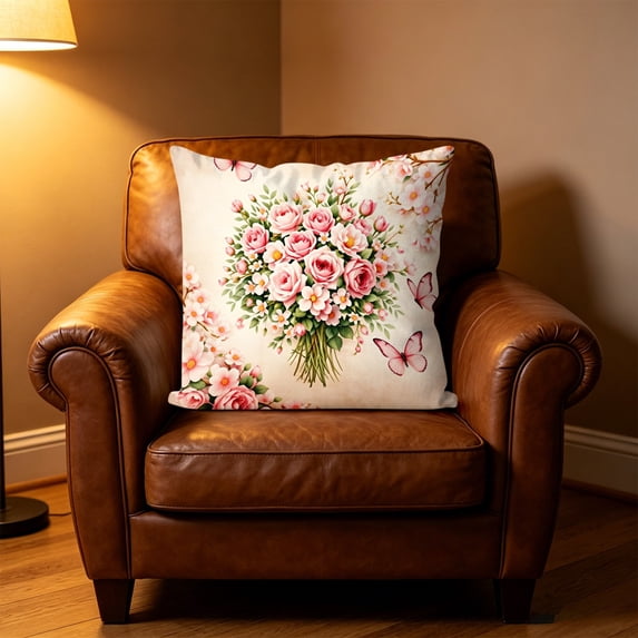 Lzobxe Outdoor Cushion Cover, Fade Resistant Throw Pillow Cover, Decorative Soft Floral and Bird Printed Throw Pillow Covers for Living Room Garden