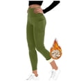 thumbnail image 1 of Lzobxe Pants for Women Fleece Lined Leggings High Waisted Stretch Ankle Yoga Pants Winter Thermal Warm Workout Running Tights with Side Pockets,Sizes S-2XL, 1 of 4