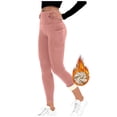 thumbnail image 1 of Lzobxe Pants for Women Fleece Lined Leggings High Waisted Stretch Ankle Yoga Pants Winter Thermal Warm Workout Running Tights with Side Pockets,Sizes S-2XL, 1 of 4
