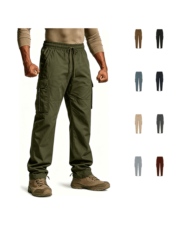 Pants for Men Hiking Cargo Outdoor Quick Dry with Multi Pockets,Size S-2XL