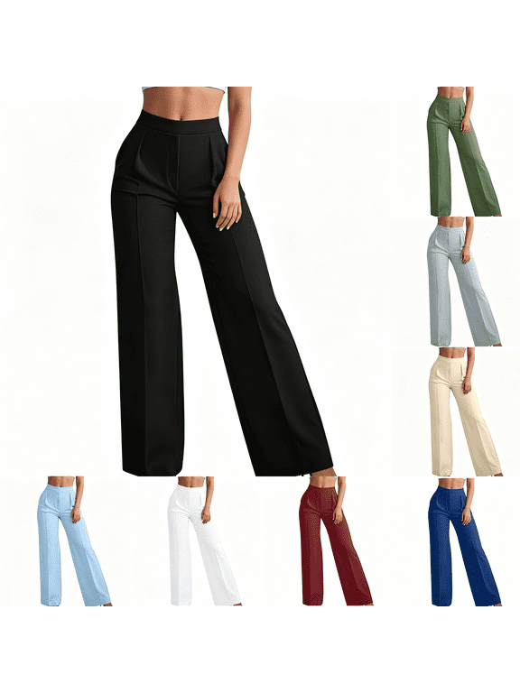 Pants for Women Stretchy Dresses Casual Work Slacks Business Workwear Straight Leg Bootcut,Size S-3XL