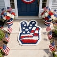 thumbnail image 1 of Lzobxe Patriotic Soft Washable Rug Red White Blue Style Outdoor Doormats, Stain Fade Resistant Kitchen Rugs for Outside Entrance Front Holiday House Decor, 1 of 8