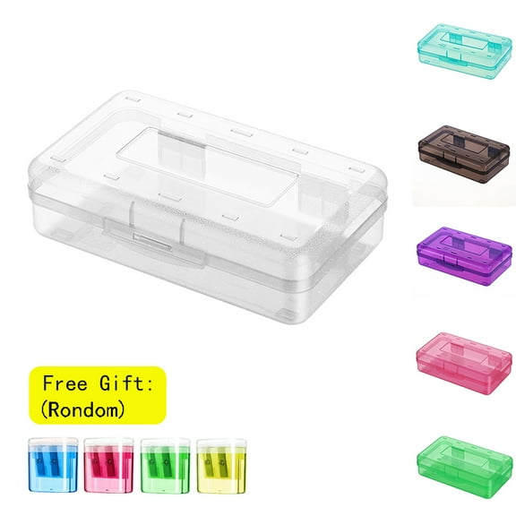 Lzobxe Pencil Case Plastic Large Capacity Pencil Boxes, Clear