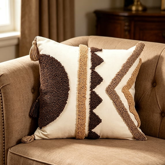 Lzobxe Pillow Covers Inch Cozy Microfiber Pillowcases, Bohemian Embroidered Cushion Cover Seasonal Decorations for Couch Sofa Bed Living Room