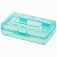 thumbnail image 1 of Lzobxe Plastic Pencil Box Extra Large Capacity, Clear Light Green, 1 of 9