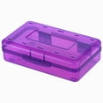 thumbnail image 1 of Lzobxe Plastic Pencil Box Extra Large Capacity, Clear Purple, 1 of 5